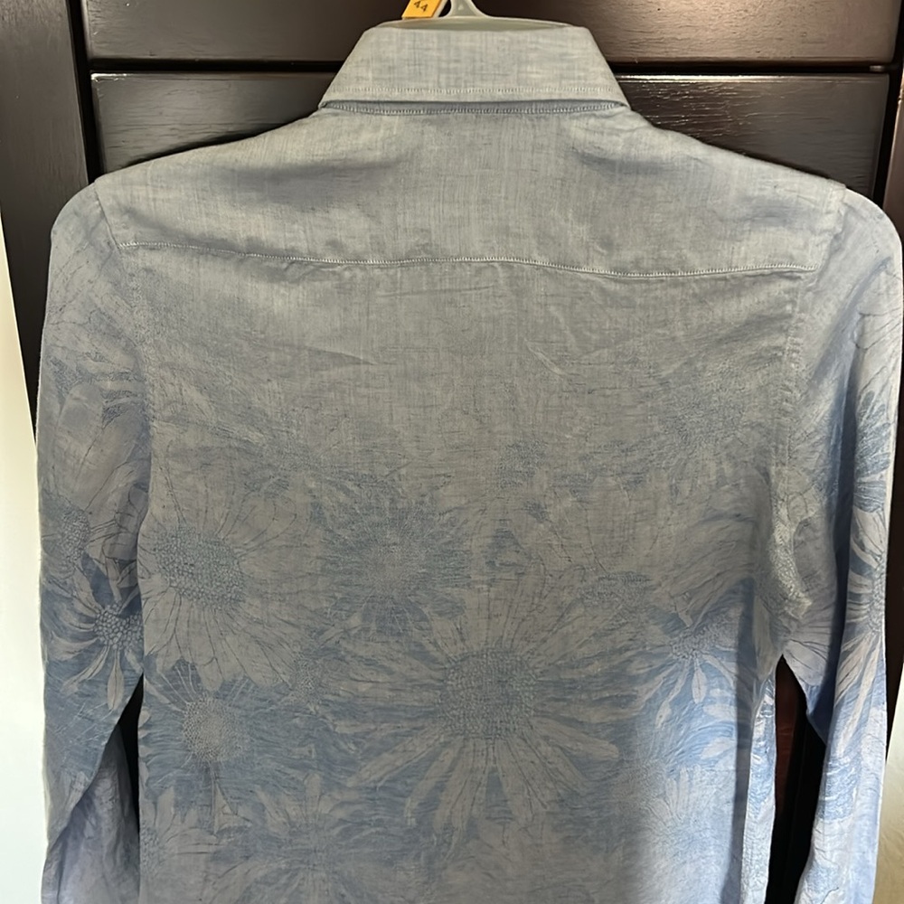 MURANO  Blue Floral Button Down Shirt - Picture 4 of 4